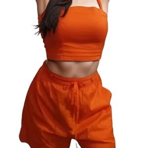 Jason Wu Cropped Orange Cotton-Blend Tank, size S, NWT!